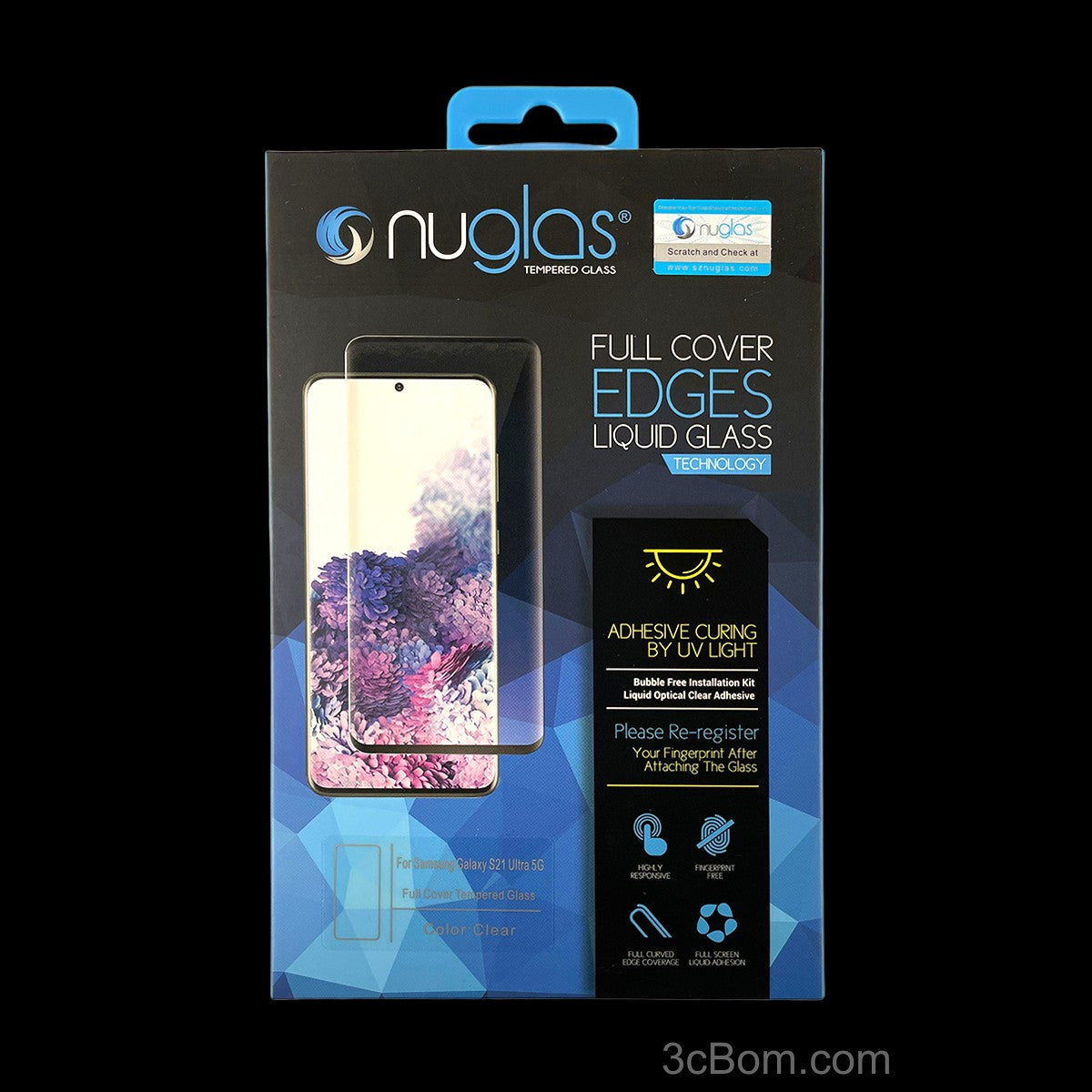 Samsung Galaxy S21 Ultra NuGlas Tempered Glass Protector with UV Glue-1