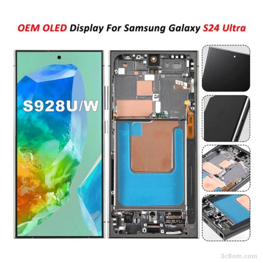 3cBom Samsung Galaxy S24 Ultra AMOLED Screen Assembly - Aftermarket-1