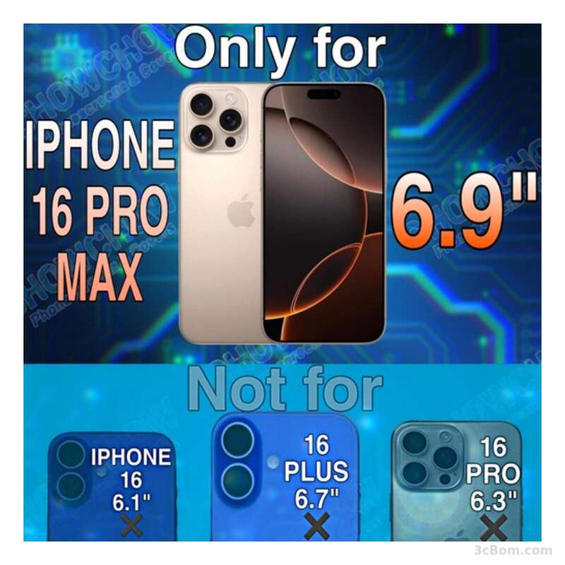3cBom iPhone 16 Pro Max OLED Screen Assembly - Aftermarket Soft OLED 120Hz-3