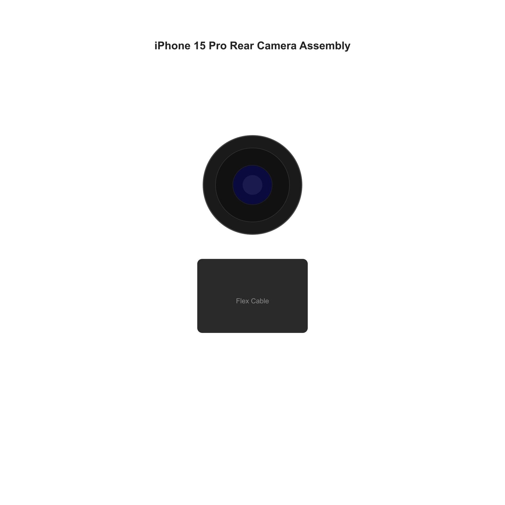 3cBom iPhone 15 Pro Rear Camera Assembly - Triple Lens Module-3